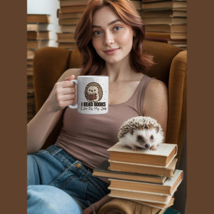 Cute Hedgehog Reading a Book Funny Coffee Mug
