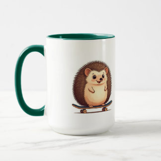 Cute Hedgehog Skating Mug – Fun Animal Coffee & Te