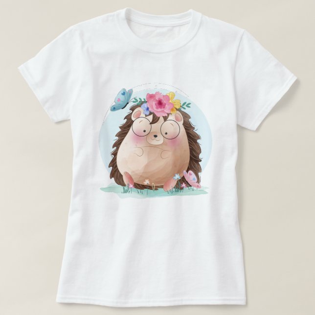 Cute Hedgehog T-Shirt (Design Front)