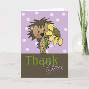 Cute Hedgehog, Thank You Card
