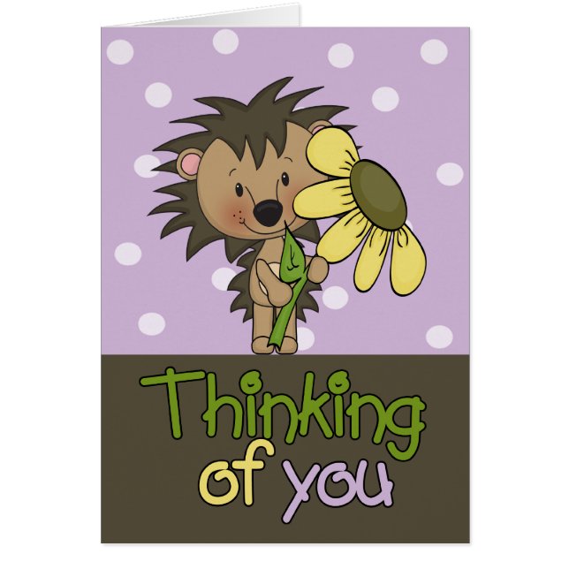Cute Hedgehog, Thinking Of  You (Front)