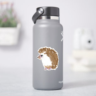 Cute hedgehog water bottle sticker