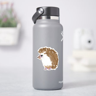 Cute hedgehog water bottle sticker