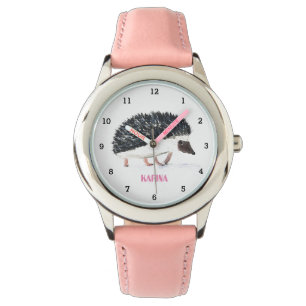 Cute Hedgehog Wildlife Animals Kids Watercolor Watch