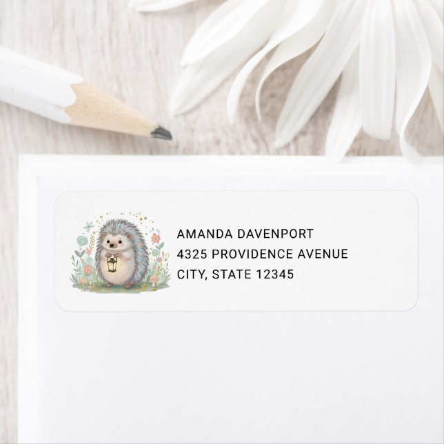 Cute Hedgehog with Lantern Address (Insitu)
