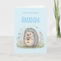 Cute Hedgehog with Lantern Birthday