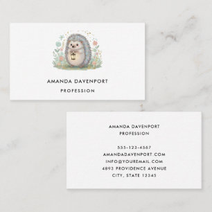 Cute Hedgehog with Lantern Business Card