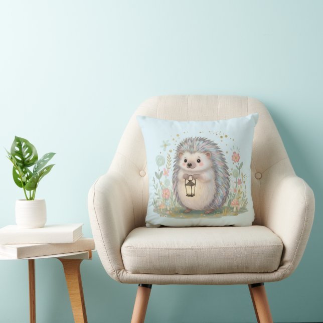 Cute Hedgehog with Lantern Cushion (Chair)