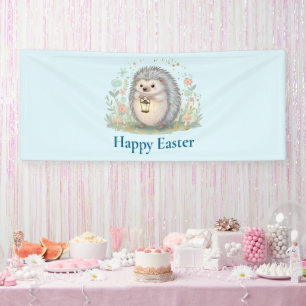 Cute Hedgehog with Lantern Easter Banner