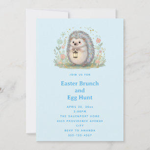 Cute Hedgehog with Lantern Easter Invitation