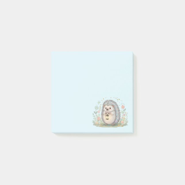 Cute Hedgehog with Lantern Post-it Notes (Front)