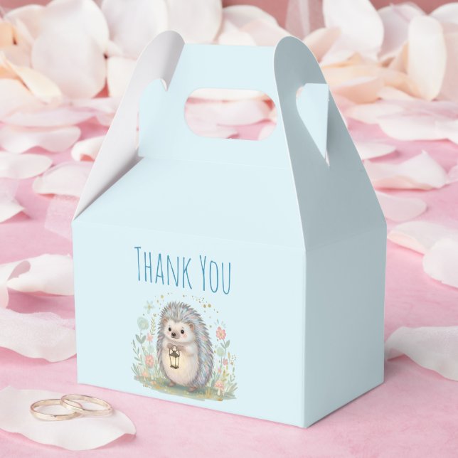 Cute Hedgehog with Lantern Thank You Favour Box (Wedding)