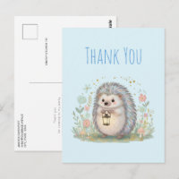 Cute Hedgehog with Lantern Thank You