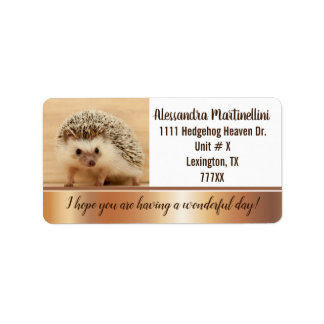 Cute Hedgehog Wonderful Day Return Address Labels