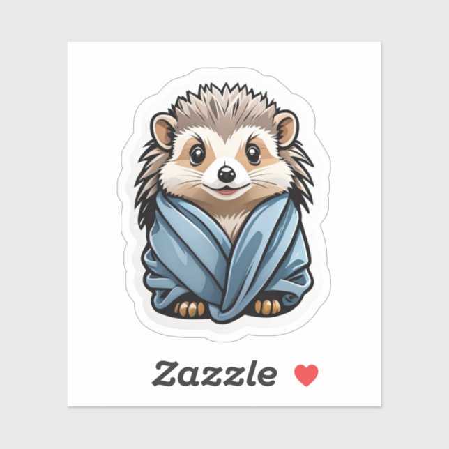 Cute Hedgehog Wrapped in Towel (Sheet)