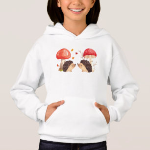 Cute Hedgehogs and Mushrooms Autumn Illustration
