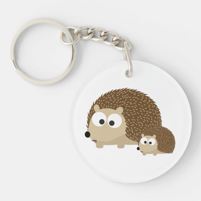 Cute Hedgehogs Key Ring (Front)