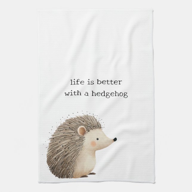 Cute Hedgehogs Tea Towel (Vertical)
