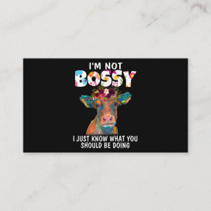 Cute Heifer Flowers Cow Lover Women Funny I Am Not Business Card