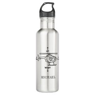 Cute Helicopter Four Forces Illustration 710 Ml Water Bottle