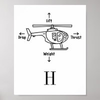 Cute Helicopter Illustration Personalised