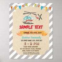 Cute Helicopter theme flyer