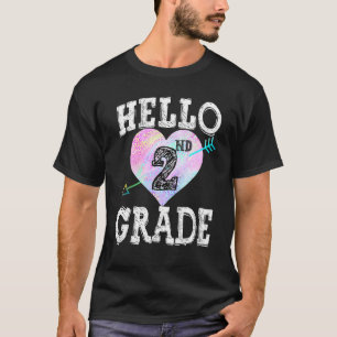 Cute Hello 2nd Grade Heart Back To School Teacher T-Shirt