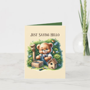 Cute hello bear add message card