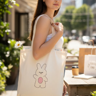 Cute Hello Bunny Minimalist Tote Bag