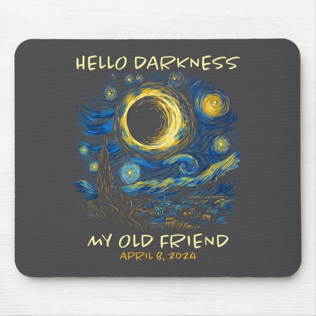Cute Hello Darkness Van Gogh Solar Mouse Pad (Front)
