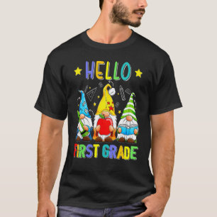 Cute Hello First Grade Gnomies Back To School Gnom T-Shirt