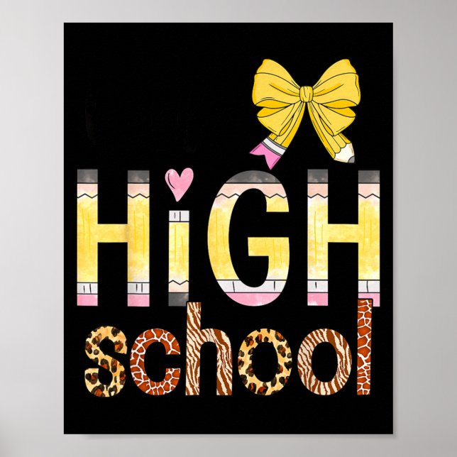 Cute Hello High School Animal Print Teacher Back T (Front)