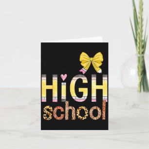 Cute Hello High School Animal Print Teacher Back T Card