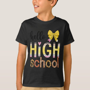 Cute Hello High School Animal Print Teacher Back T T-Shirt