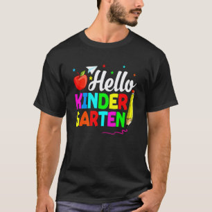 Cute Hello Kindergarten Teacher Student Back To Sc T-Shirt