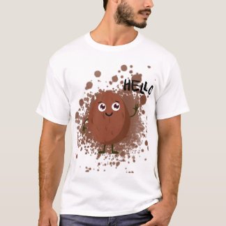 Cute Hello Nut Cartoon Character T-Shirt