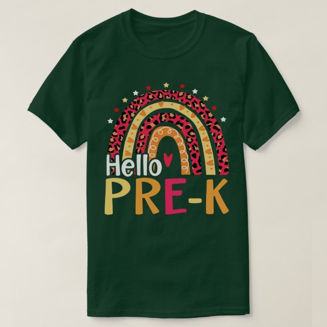 Cute Hello Pre K Back To School  T-Shirt (Design Front)