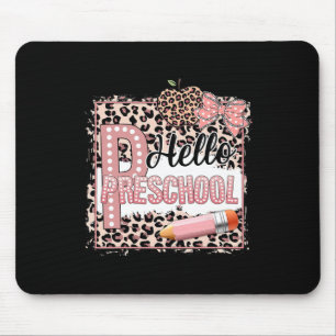 Cute Hello Preschool Pre-k Pink Leopard Ck To Scho Mouse Pad