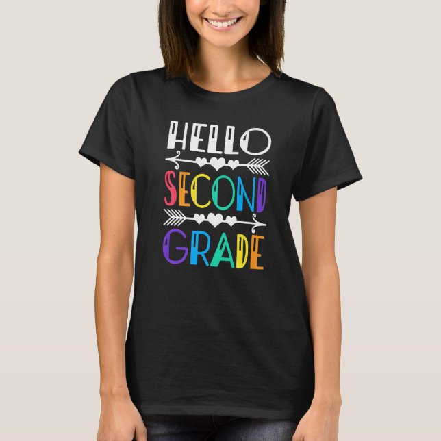 Cute Hello Second Grade Back To School First Day O T-Shirt (Front)