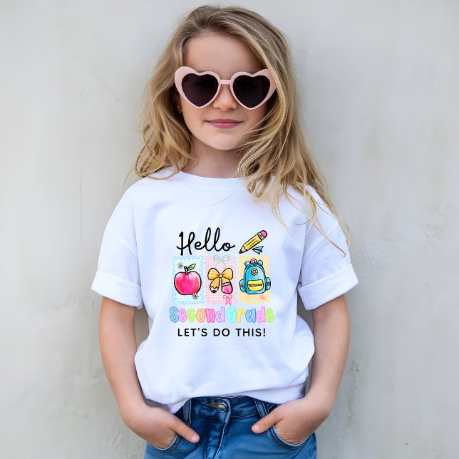 Cute Hello Second Grade Preppy T-Shirt (Creator Uploaded)