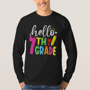 Cute Hello Seventh Grade Outfit Happy Last Day Of  T-Shirt
