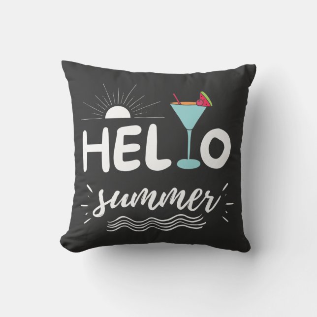 Cute Hello Summer Beach Cushion (Front)