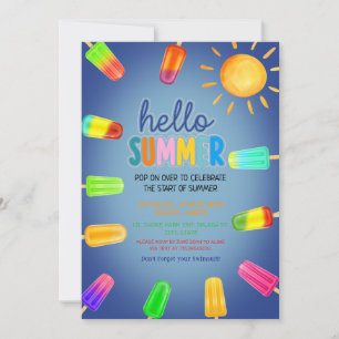 Cute Hello summer Party Invitation