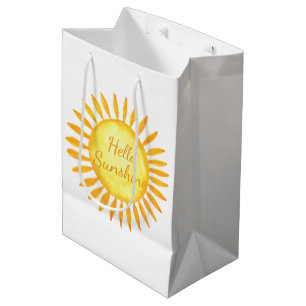 Cute Hello Sunshine Gender Neutral Baby Shower Medium Gift Bag