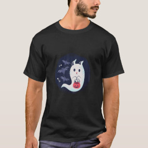 Cute Helloween Ghost Kitten T Shirt Ghost Cat T Sh
