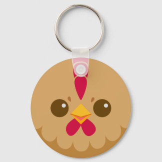 Cute Hen / Chicken Face Key Ring