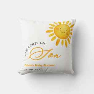 Cute Here Comes the Sun Baby Shower Cushion