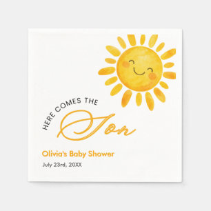 Cute Here Comes the Sun Baby Shower  Napkin