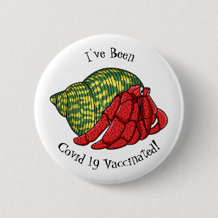 Cute hermit crab cartoon illustration 6 cm round badge
