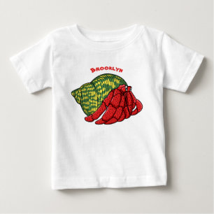 Cute hermit crab cartoon illustration baby T-Shirt